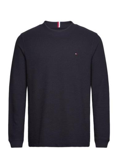 Textured Ls Tee Tops T-Langærmet Skjorte Navy Tommy Hilfiger