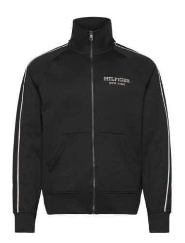 Monotype Track Zip Through Tops Sweatshirts & Hoodies Sweatshirts Blac...