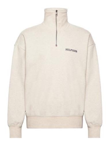 Monotype H Ycomb 1/4 Zip Tops Sweatshirts & Hoodies Sweatshirts Cream ...