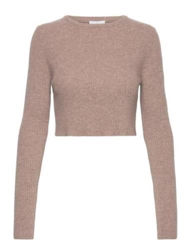 Georgie Cropped Tops Knitwear Jumpers Beige H2O Fagerholt