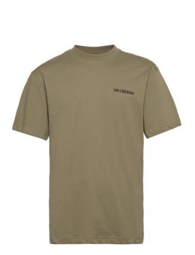 Script Logo Boxy S/S Tee Designers T-Kortærmet Skjorte Khaki Green HAN...