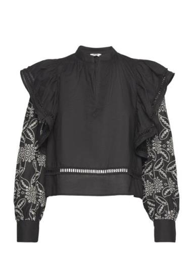 Raylan-M Tops Blouses Long-sleeved Black MbyM