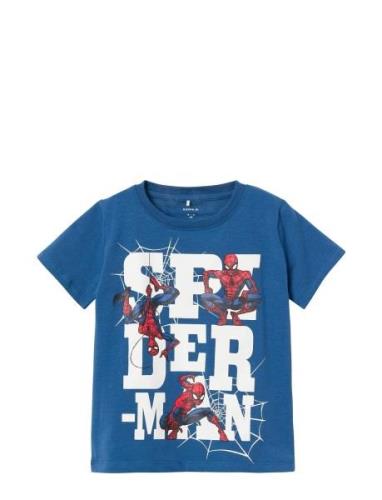 Nmmmakan Spiderman Ss Top Mar Tops T-Kortærmet Skjorte Blue Name It