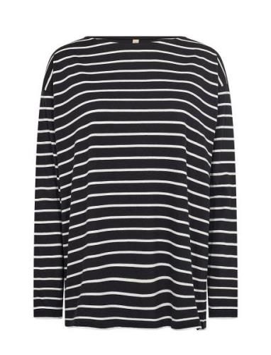 Sc-Derby Stripe Tops T-shirts & Tops Long-sleeved Black Soyaconcept