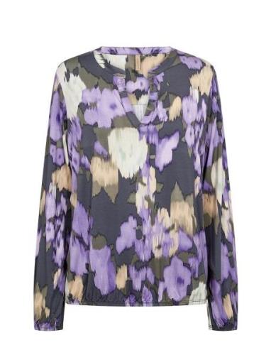 Sc-Marica Aop Tops Blouses Long-sleeved Purple Soyaconcept