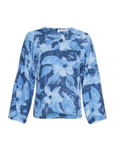 Mschlaurisia Top Aop Tops Blouses Long-sleeved Blue MSCH Copenhagen