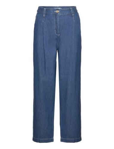 Mschshayla Ankle Pants Bottoms Trousers Wide Leg Blue MSCH Copenhagen