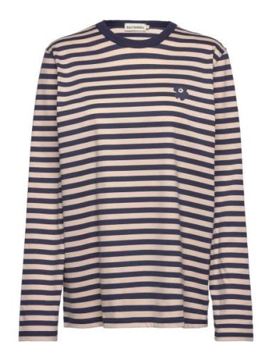 Tasaraita Men Ls Tops T-Langærmet Skjorte Beige Marimekko