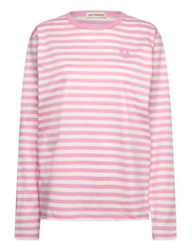 Tasaraita Relaxed Ls Tops T-shirts & Tops Long-sleeved Pink Marimekko