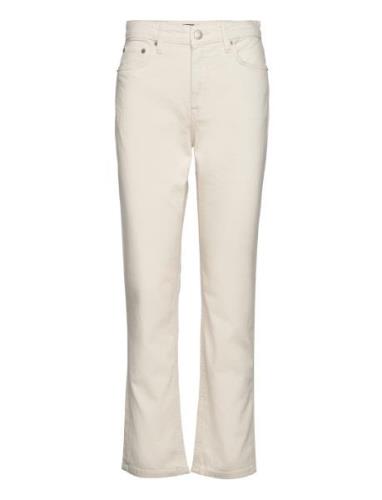 High-Rise Straight Ankle Jean Bottoms Jeans Straight-regular Cream Lau...