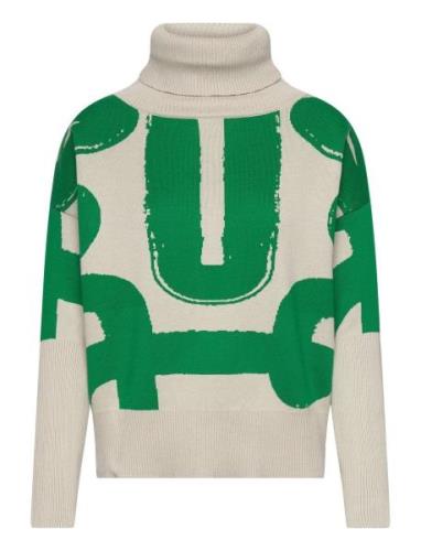 Chunky Turtle Knit, Sense Tops Knitwear Turtleneck Green Papu