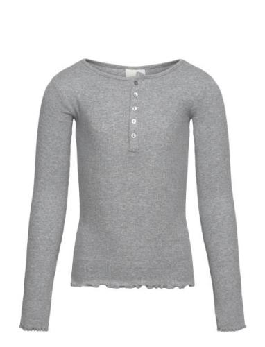 T-Shirt Long-Sleeve Tops T-shirts Long-sleeved T-Skjorte Grey Sofie Sc...