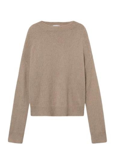 Florie Brushed Sweater Tops Knitwear Jumpers Beige Once Untold