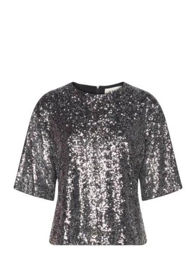 Sandra Tee Tops T-shirts & Tops Short-sleeved Silver MAUD