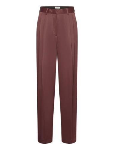 Shiny Wide Suit Pant Bottoms Trousers Wide Leg Brown House Of Dagmar