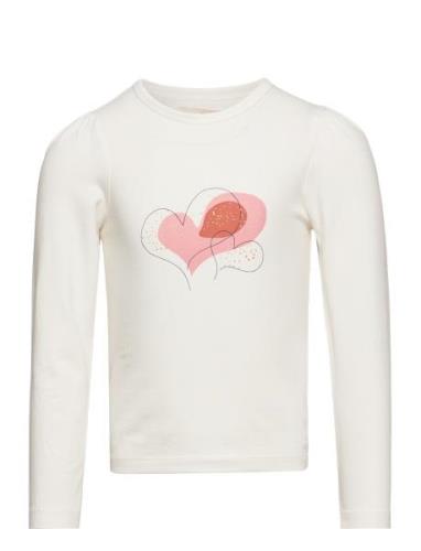 T-Shirt Ls Tops T-shirts Long-sleeved T-Skjorte White Creamie