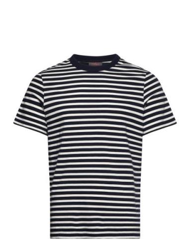 Durwin Striped Tee Tops T-Kortærmet Skjorte White Morris