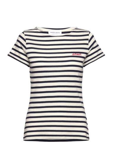 Colombier Ss Amour /Gots Tops T-shirts & Tops Short-sleeved Navy Maiso...