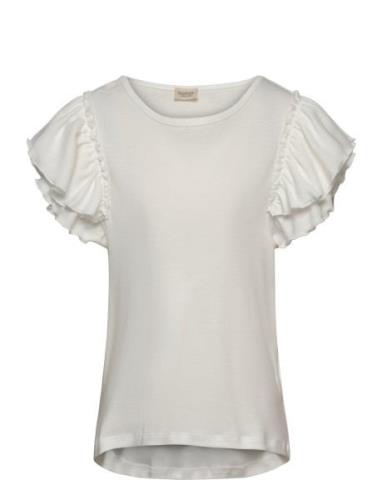 Tavora Frill Tops T-Kortærmet Skjorte White MarMar Copenhagen