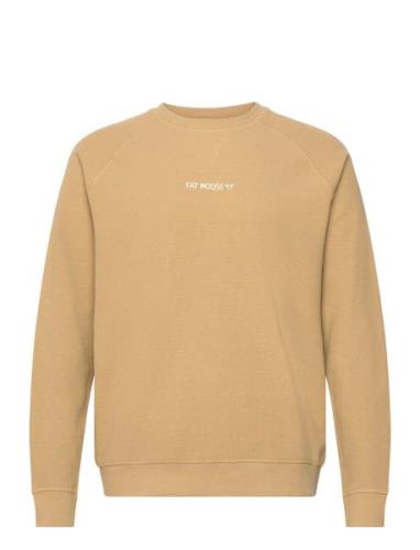 Christopher Crew Neck Tops Sweatshirts & Hoodies Sweatshirts Beige Fat...