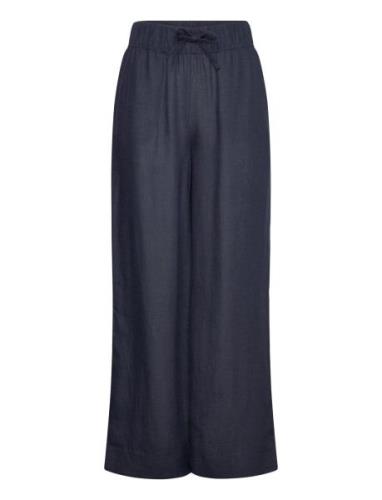 Immi Linen Pants Bottoms Trousers Wide Leg Navy Ella&il