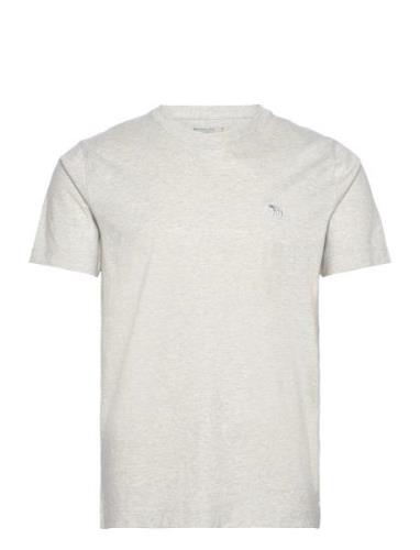 Anf Mens Knits Tops T-Kortærmet Skjorte Grey Abercrombie & Fitch