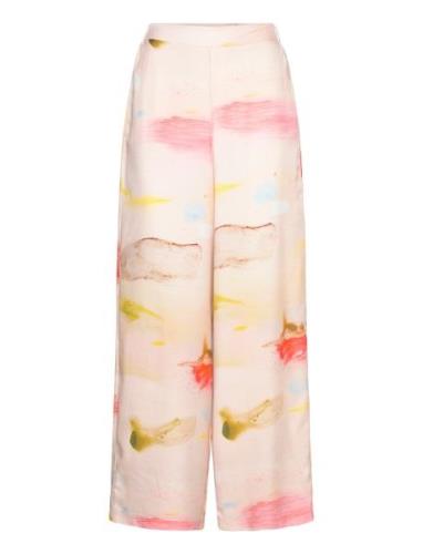 Boho Pants, Glow Bottoms Trousers Wide Leg Pink Papu