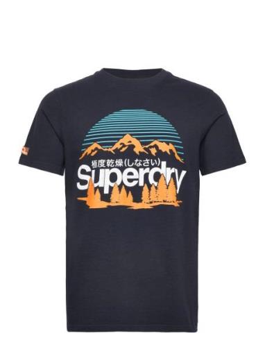 Great Outdoors Nr Graphic Tee Tops T-Kortærmet Skjorte Navy Superdry