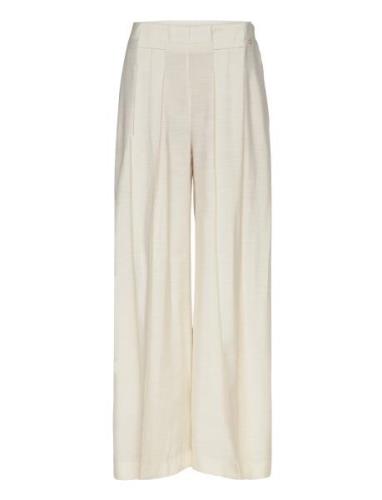 Mmthea Edena Pant Bottoms Trousers Wide Leg Cream MOS MOSH