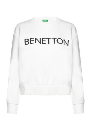 Sweater L/S Tops Sweatshirts & Hoodies Sweatshirts White United Colors...