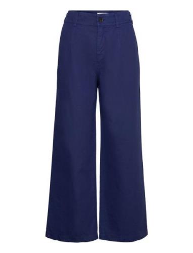 Mimmie Pants Cotton Linen Bottoms Trousers Wide Leg Blue Naja Lauf