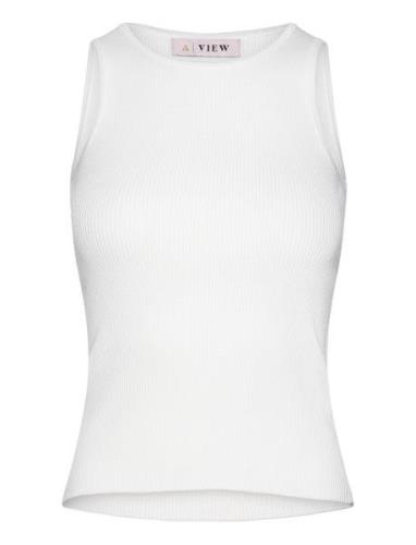 Rib Knit Tank Top Tops T-shirts & Tops Sleeveless White A-View