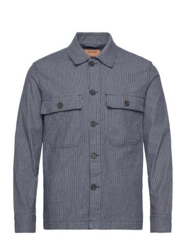 Mmgmatteo Stripe Overshirt Tops Overshirts Blue Mos Mosh Gallery