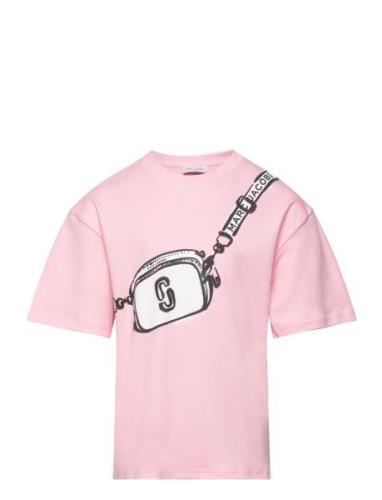 Short Sleeves Tee-Shirt Tops T-Kortærmet Skjorte Pink Little Marc Jaco...