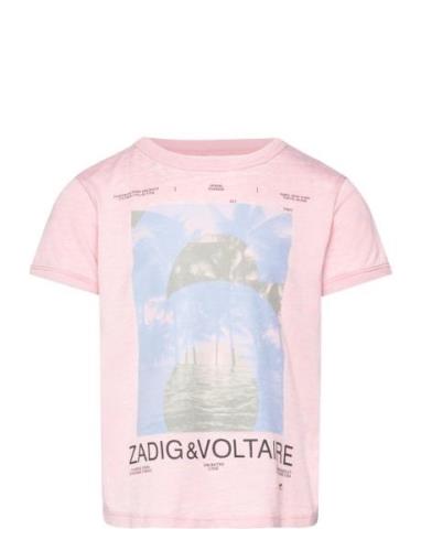 Short Sleeves Tee-Shirt Tops T-Kortærmet Skjorte Pink Zadig & Voltaire...