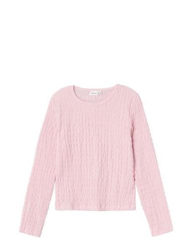 Nkfsilma Ls Slim Short Top Tops T-shirts Long-sleeved T-Skjorte Pink N...