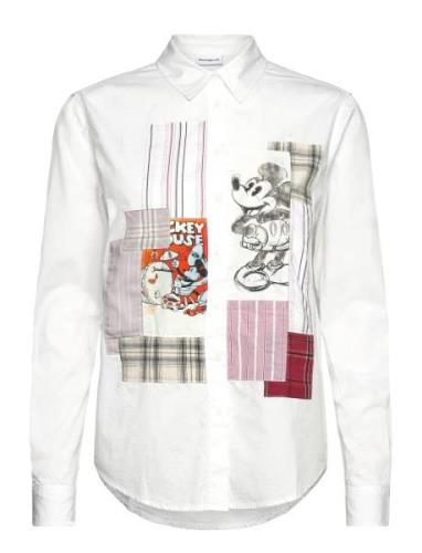 Bolonia Mickey Tops Shirts Long-sleeved White Desigual