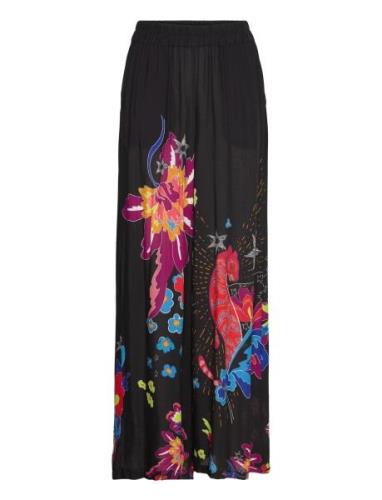 Junjly Bottom Bottoms Trousers Wide Leg Black Desigual