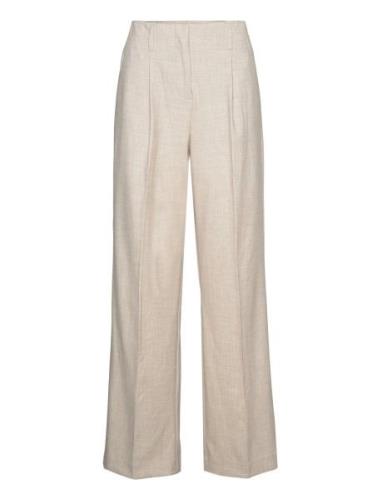 Mschedrea Hw Long Pants Bottoms Trousers Wide Leg Cream MSCH Copenhage...