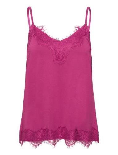 Cc Heart Rosie Lace Top Tops T-shirts & Tops Sleeveless Pink Coster Co...