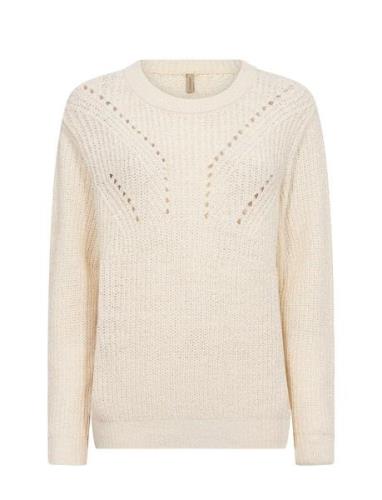 Sc-Glenda Tops Knitwear Jumpers Cream Soyaconcept