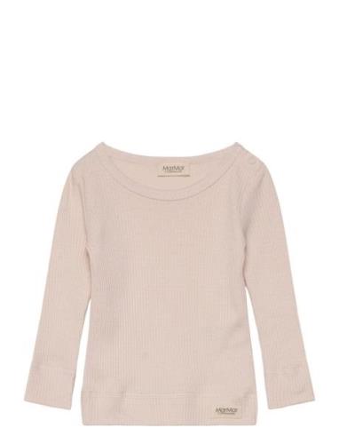 Plain Tee Ls Tops T-shirts Long-sleeved T-Skjorte Pink MarMar Copenhag...