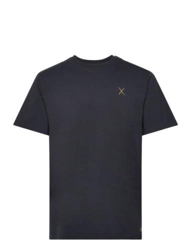 Cross Logo Organic Tee Tops T-Kortærmet Skjorte Navy Clean Cut Copenha...