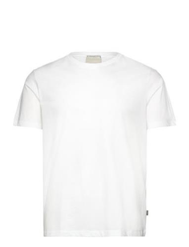 Mercerized Cotton Tee S/S Tops T-Kortærmet Skjorte White Lindbergh Bla...