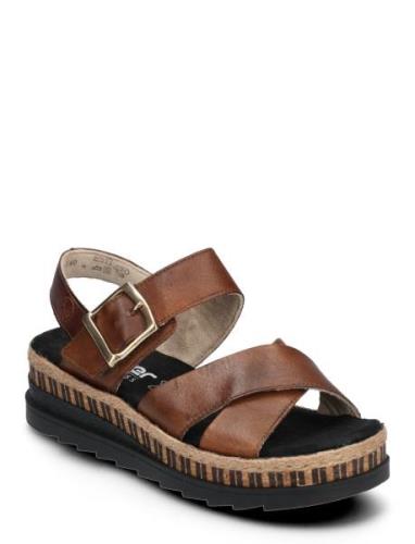 V7951-24 Shoes Summer Shoes Platform Sandals Brown Rieker