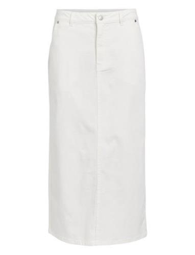 Objtalia Hw Twill Skirt 132 Knælang Nederdel White Object