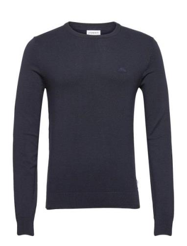 Mélange Round Neck Knit Tops Knitwear Round Necks Navy Lindbergh