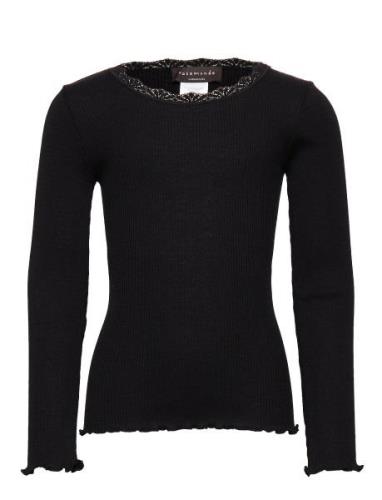 Rkbeatha Ls Lace Top Tops T-shirts Long-sleeved T-Skjorte Black Rosemu...