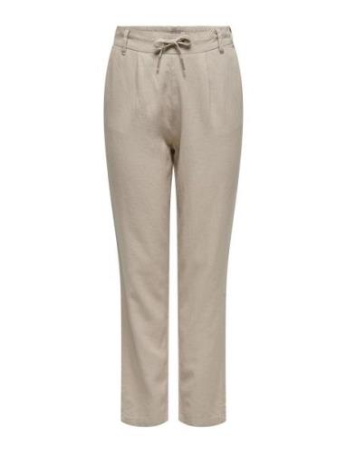 Onlcaro-Poptrash Easy Linen Bl Pnt Bottoms Trousers Straight Leg Cream...