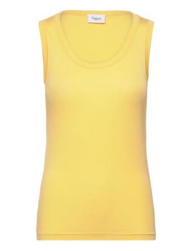 Adeliasz Tank Top Tops T-shirts & Tops Sleeveless Yellow Saint Tropez